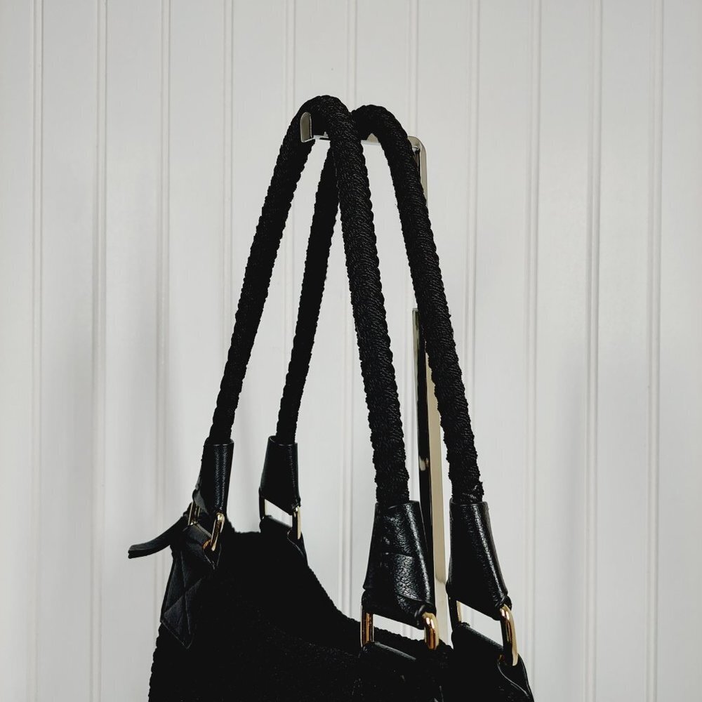 THE SAK Elliott Lucca Black Crochet Shoulder Handbag 0200 - Picture 4 of 15
